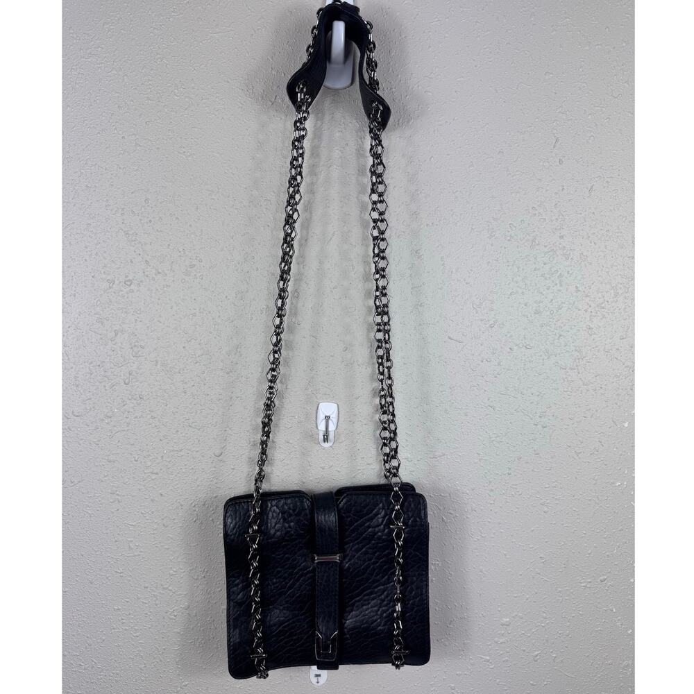 Leifsdottir Crinkled Black Cowhide Leather Crossbody Bag sold at Anthropologie
